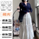 Gentle style white skirt for women, summer, slightly fat, large size mm drooping umbrella skirt sweet age-reducing puffy cake skirt long style