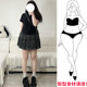 
Black floral puffy short skirt for women with thin summer large size slightly fat small person covering flesh to make them look thin and tall waisted A-line cake skirt