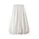 
White fluffy flower bud skirt long women's summer large size small person with high waist slim A-line bubble skirt lantern skirt