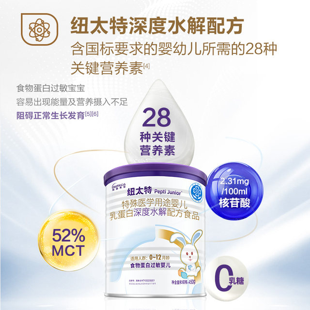 Newtite Special medical uses for infant milk protein deep hydrolysis formula food allergic milk powder 450g*1