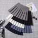 Pleated skirt for women in spring and summer jk white a-line skirt new Korean style high-waist short skirt autumn and winter large-size plaid skirt
