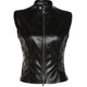 WEIRD PUSS European and American hot girl style double zipper stand collar backless vest top Slim-fitting sleeveless PU leather waistcoat