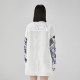 VWL crane print shirt, autumn new style of men and women for men and women, Chinese style ins trendy long-sleeved large-size white shirt