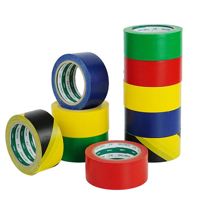 Black and yellow warning tape PVC zebra crossing safety warning landmark floor floor glue strip color marking positioning

