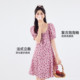 Shi Fanli Rose Powder Flutter Landwood Dress 2024 Summer New World Popular beautiful vacation style beautiful skirt children