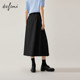 Evelyi Design Sensory Fold Academy's thin and thin covered A -shaped skirt 2024 autumn dress new versatile long skirt
