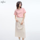 Evely outlets store light people high waist straight back slit white denim skirt spring and summer midi skirt women