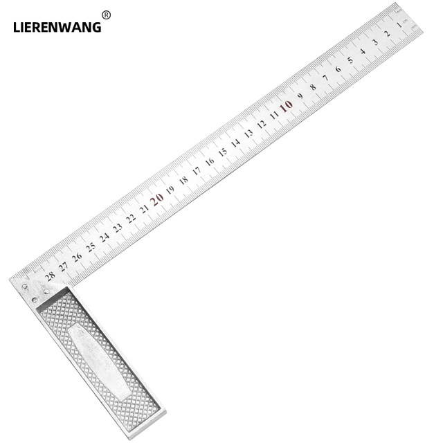 Thick aluminum triangular ruler stainless steel routing ruler 90 -degree woodwood meter measurement tool multifunctional angle ruler
