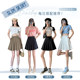 Elastic waist pleated skirt for women in spring and summer with pockets 2024 new high-waisted student jk suit skirt a line skirt
