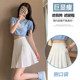 Elastic waist pleated skirt for women in spring and summer with pockets 2024 new high-waisted student jk suit skirt a line skirt
