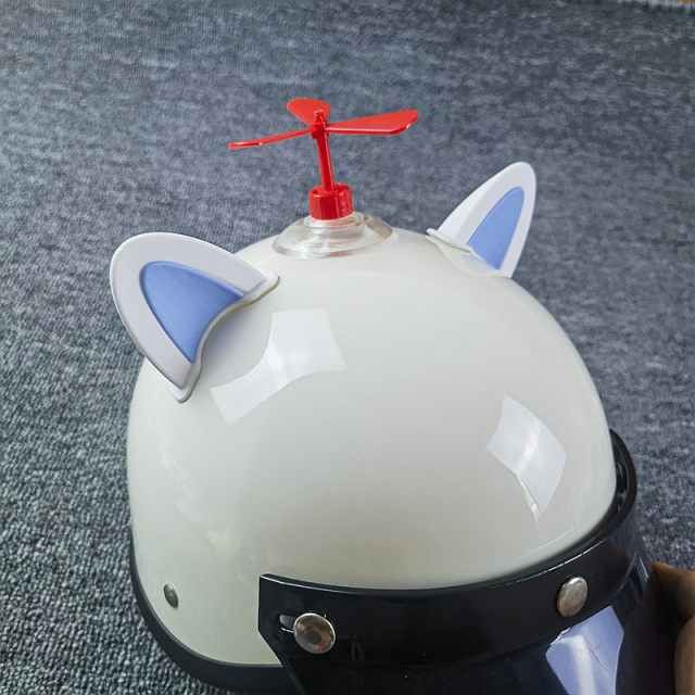 Electric car decoration bamboo dragonfly cat ears calf horns helmet decoration small accessories windmill personality cute accessories