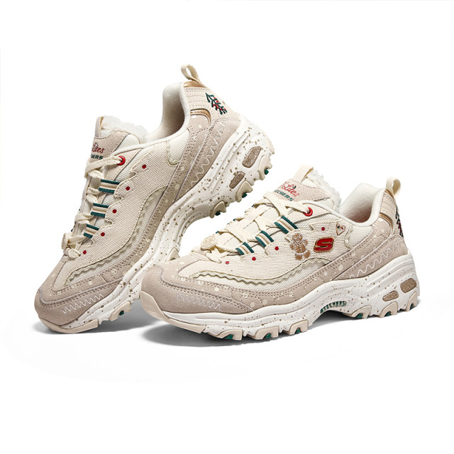 Skechers women's shoes for spring and summer gingerbread men Christmas lamb velvet daddy shoes snow cake shoes plus velvet panda shoes 149257