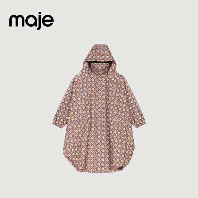 Maje Outlets Spring and Summer Women's Fashion Loose Print Hooded Trench Coat Top MFPOU01140