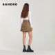 SANDRO Outlets Women's Fashion Retro Button Decoration High Waist A-line Skirt SFPJU00749