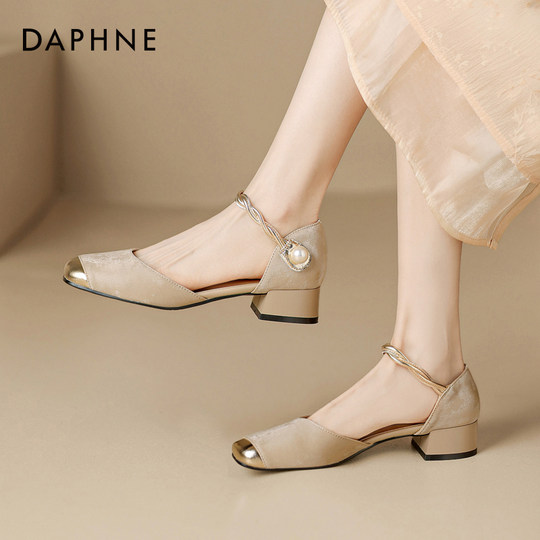 Daphne bag-toe sandals for women in summer 2025 new women's shoes small leather shoes French women's shoes with skirt single shoes