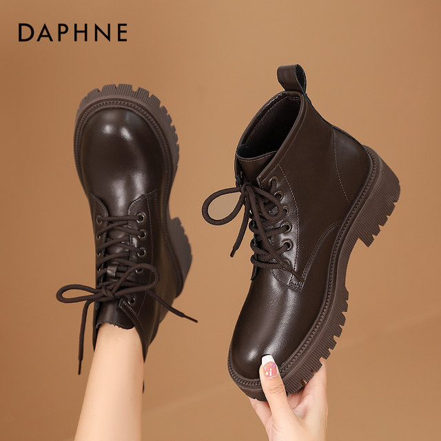 Daphne brown Martin boots for women 2025 new autumn and winter thick-soled short boots for women British style Maillard boots for women