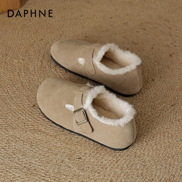 
Daphne all-inclusive Birkenstock shoes for women 2025 winter new plus velvet thickened pregnant women one-legged single shoes snow cotton shoes