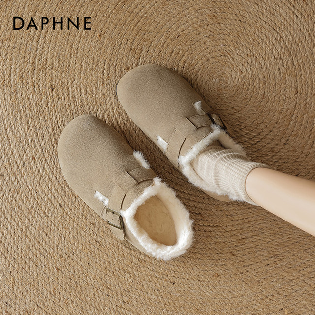 
Daphne all-inclusive Birkenstock shoes for women 2025 winter new plus velvet thickened pregnant women one-legged single shoes snow cotton shoes