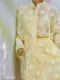 LANGAGE new Chinese light yellow three-dimensional flower skirt sun protection high waist simple and versatile pocket commuting set