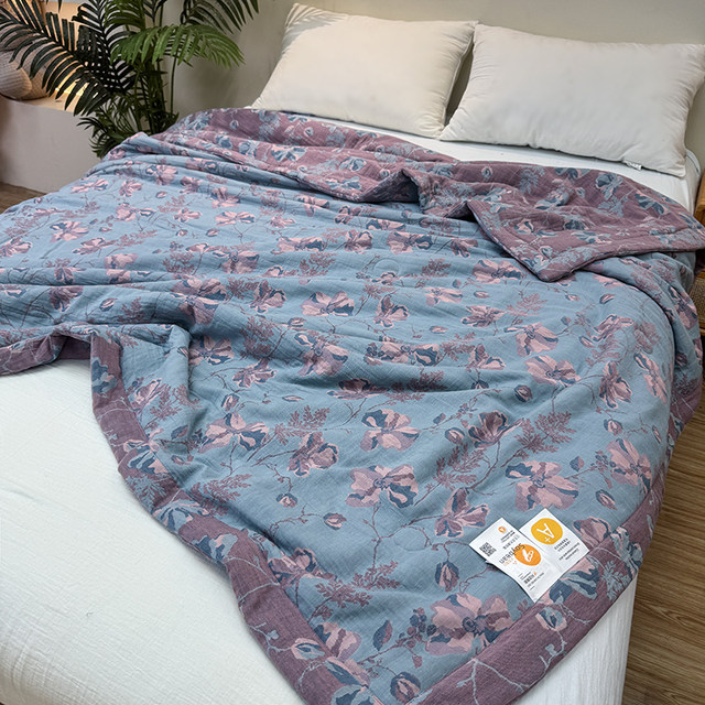 Category A maternal and infant grade cotton yarn-dyed double-layer gauze thin quilt summer air-conditioning quilt pure cotton aerobic summer cooling quilt quilt core