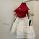 Sweet and cool versatile sporty style elastic waist short cake skirt for women's spring and summer American A-line white short skirt trendy