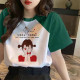 Green pure cotton short-sleeved T-shirt for women 2025 new loose oversize super good-looking couple outfit half-sleeved top summer
