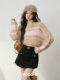 Kroche wool blend contrast stripes loose casual lazy style knitted pullover sweater