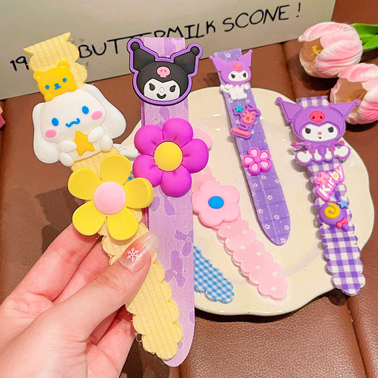 Kuromi Children’s Post 2025 New Girl Broken Hair Velcro Cute Hair Organizing Artifact Cartoon Hair Accessories