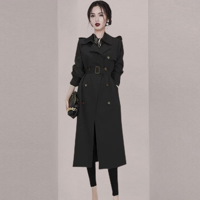 High-end spring and autumn windbreaker jacket for women 2025 spring clothes new British style retro temperament mid-length women's coat