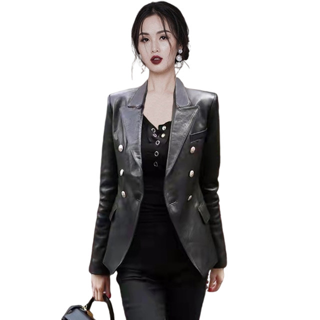 High-end motorcycle leather jacket for women short 2025 spring and autumn new Korean fashion women's autumn PU leather jacket