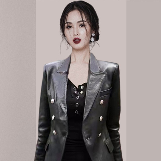 High-end motorcycle leather jacket for women short 2025 spring and autumn new Korean fashion women's autumn PU leather jacket