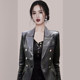High-end motorcycle leather jacket for women short 2025 spring and autumn new Korean fashion women's autumn PU leather jacket