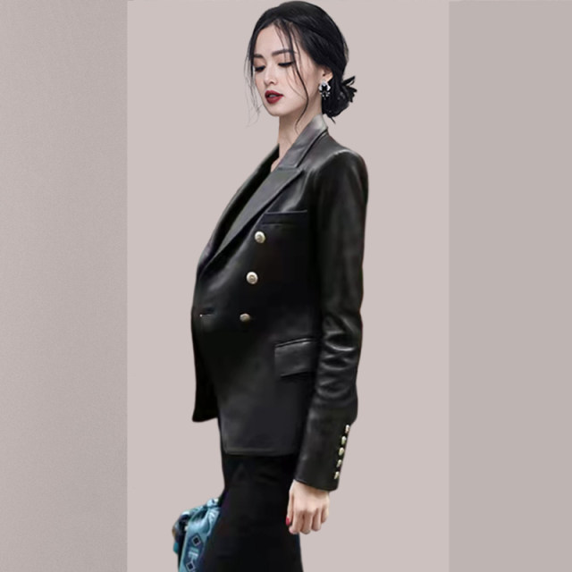 High-end motorcycle leather jacket for women short 2025 spring and autumn new Korean fashion women's autumn PU leather jacket