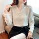 Velvet and thickened lace shirt for women, new autumn and winter V-neck bottoming shirt, fashionable inner top, temperament chiffon shirt