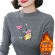 German velvet thickened half high neck long sleeve T-shirt for women 2025 autumn and winter velvet middle-aged and elderly mothers wear warm bottoming shirt