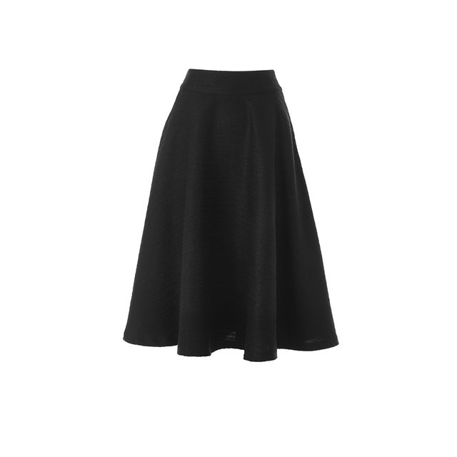 LANCY/Langzi 2025 Spring New High-end High-waist A-line Slim Mid-Long Umbrella Skirt Versatile Commuter Skirt
