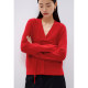 Lance/Langzi 2025 New Chinese New Chinese Big Red Knit Cardigan Vedic Wool Wool Cashmere Top Girl
