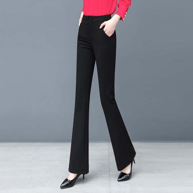 Women's 2022 Spring and Autumn New Style Fleece Drop High Waist Outer Wearing Pants Thin Stylish Extensive Wide Legs
