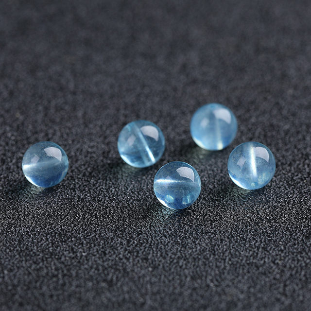 7A natural ice type aquamarine scattered beads bracelet handmade DIY women's bracelet necklace crystal devil blue single