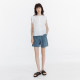 CUBIC cotton lace lace small flying sleeves simple and versatile sleeveless shirt loose casual top
