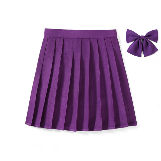 Japanese COS women's school uniform pleated skirt spring and autumn uniform short skirt women's high waist college style skirt commuting pure color