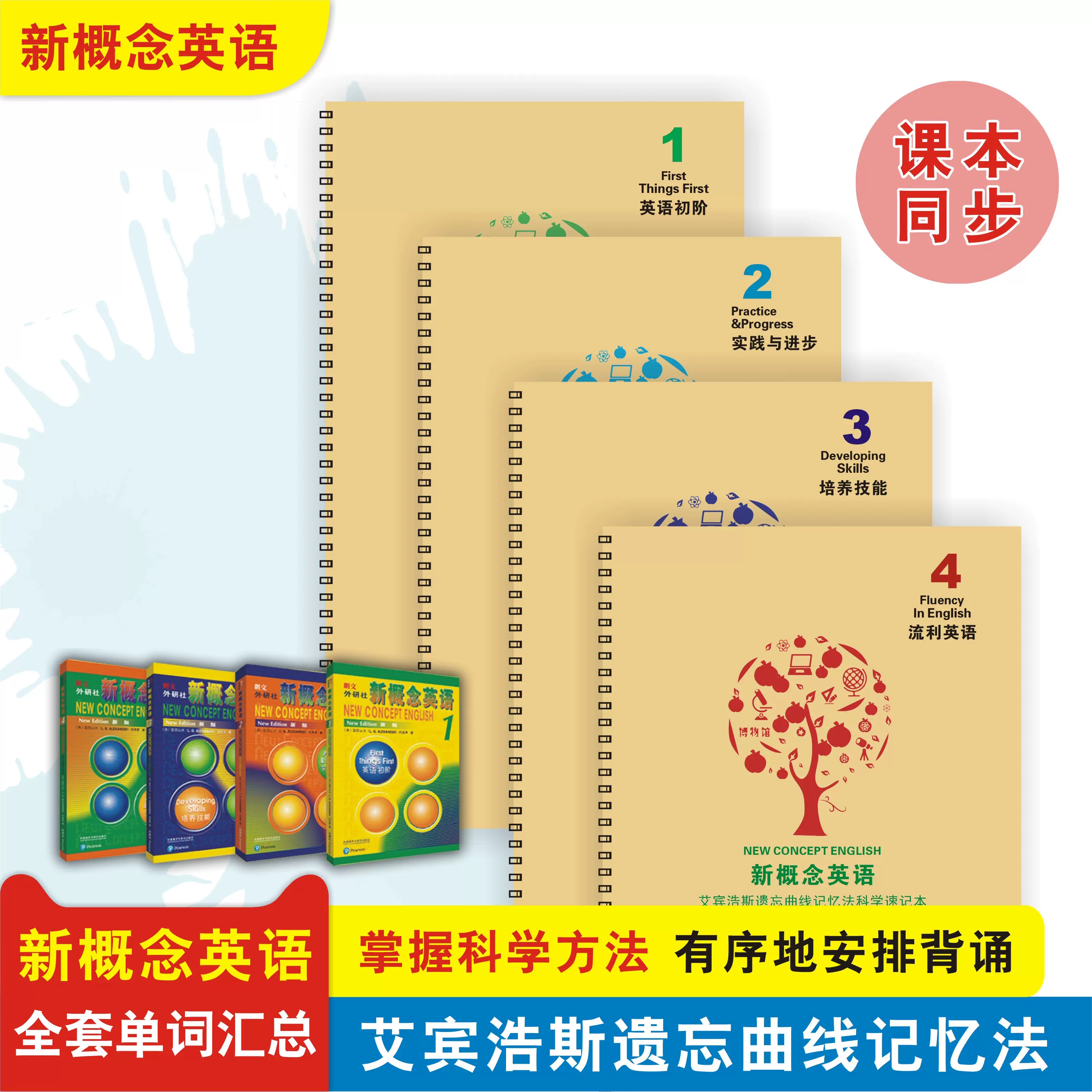 新概念英语一1234册单词艾宾浩斯记忆法词汇表音标