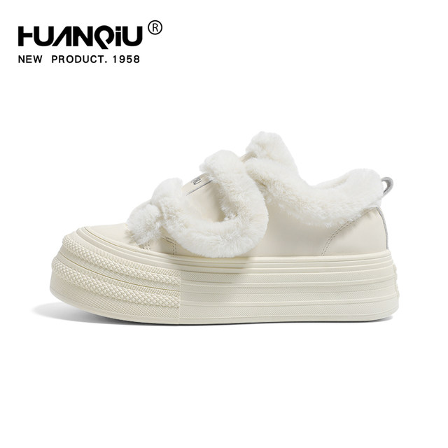 Global thick sole Velcro cotton shoes and snow boots for women in winter 2025 new velvet thickened fur shoes and warm board shoes