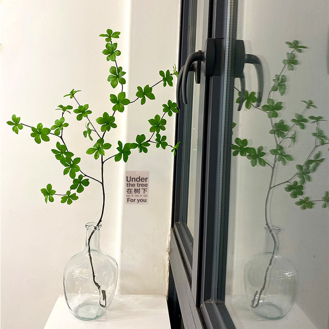 Simulated plant hanging clock Nordic fake green plant horse drunken tree branches living room desktop decoration ornaments home creative vase