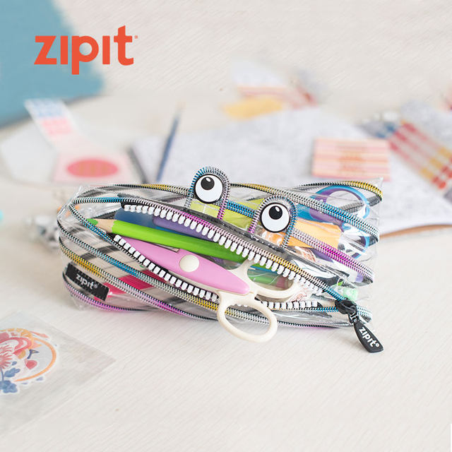 ZIPIT Classic Transparent Monster Cool Series Zipper Bags Off the same popular large -capacity Personal Creative Stationery