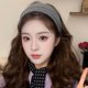Autumn and winter 2024 new style gentle purple hairband woolen headband pleated wide-brimmed hair hoop women's high skull headband