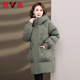 Yalu mother winter down jacket for women 2025 new fashionable mid-length windproof hooded warm middle-aged and elderly jacket
