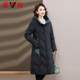 Yalu Middle-aged Mom Winter Down Jacket 2025 New Women's Long Hooded Retro Printed Warm Jacket Women