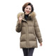 Yalu middle-aged and elderly mothers' down jacket 2025 new women's winter short hooded wool collar thermal jacket

