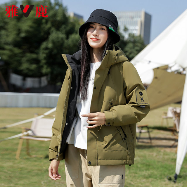 Yalu outdoor work down jacket for women 2025 winter new fashion casual sports thickened thermal jacket
